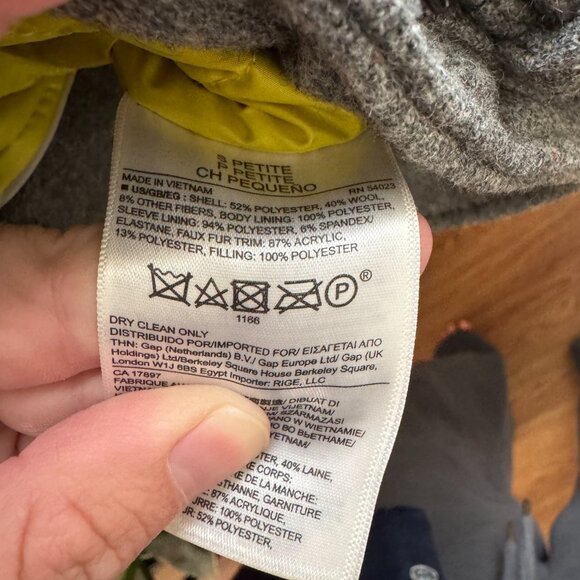 NWOT Banana Republic Faux Fur Plaid Check Moto Jacket Coat Size Petite Small - Picture 6 of 11